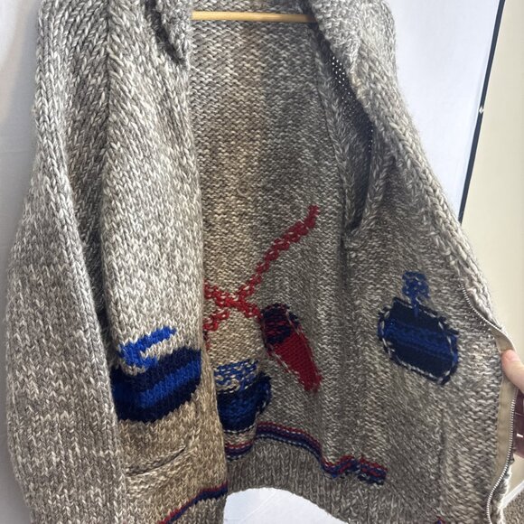Vintage Mary Maxim Men Curling Sweater Cowichan Men M/L - Picture 6 of 6